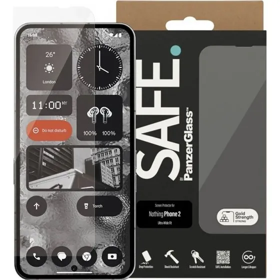 PanzerGlass SAFE - Skærmbeskytter til Nothing Phone 2 (Ultra-Wide Fit)