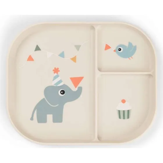 Done by Deer Foodie inddelt tallerken - Celebration Sand (22x18x2 cm)