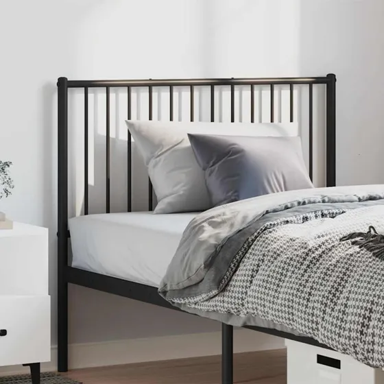 vidaXL sengegavl 100 cm i metal, sort