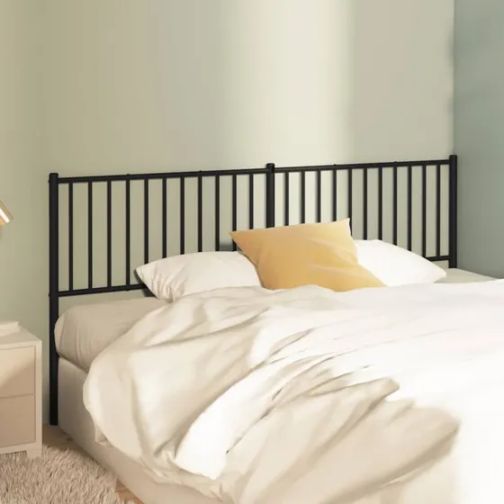 vidaXL sengegavl 180 cm i metal, sort