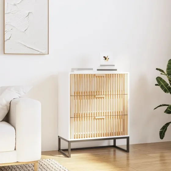 vidaXL skænk 60x30x75 cm hvid konstrueret træ
