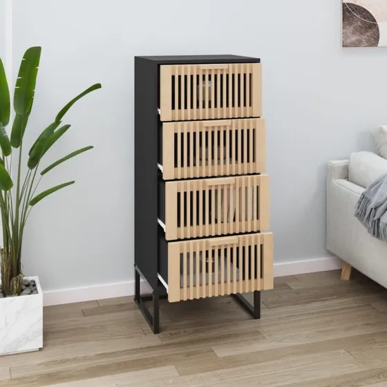 vidaXL kommode 40x30x95 cm konstrueret træ, sort