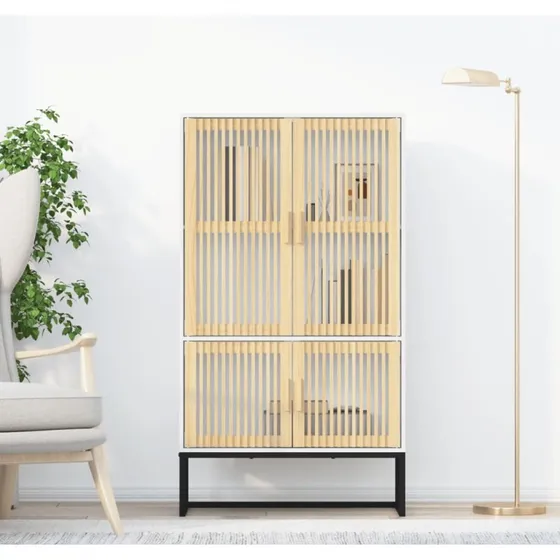 vidaXL højskab 70x35x125 cm konstrueret træ, hvid