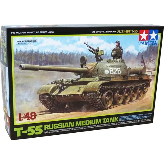 Tamiya T-55 russisk middelkampvogn 1:48 (19 cm)