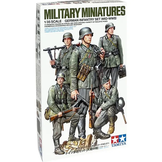 Tamiya 1:35 tyske infanterifigurer (Mid-WWII) – 5 stk