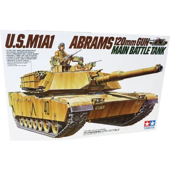 Tamiya 1:35 US M1A1 Abrams Big Gun 120mm - Modelkampvogn