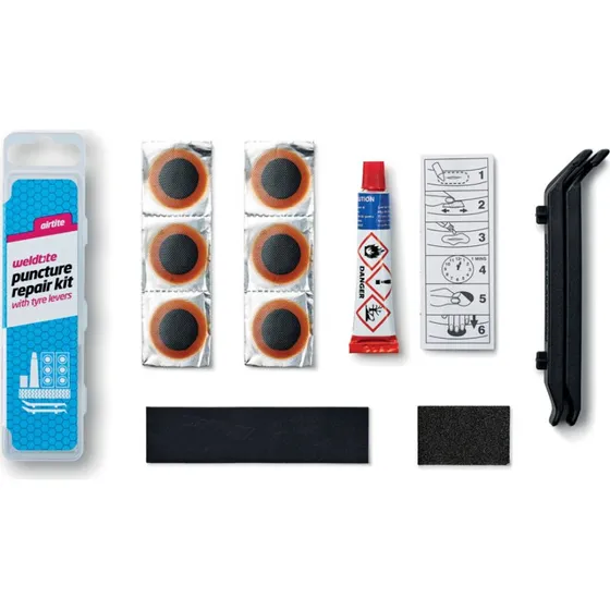 Weldtite Airtete reparationskit med 2 dækjern og 6 lapper