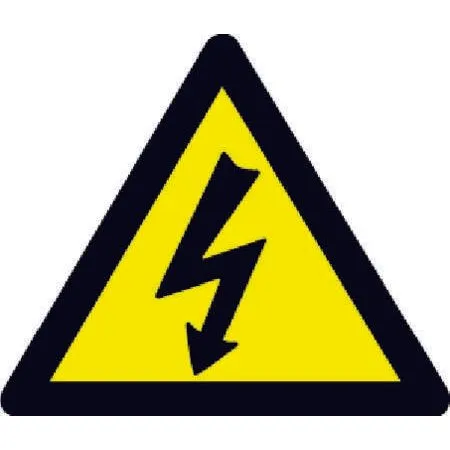 Advarselsskilte Skilt Lyn 100x100x100 mm gul/sort (vinyl)