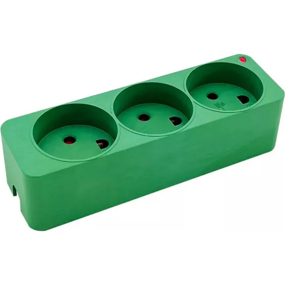 Stikdåse 3R 16A med jord, uden ledning – grøn
