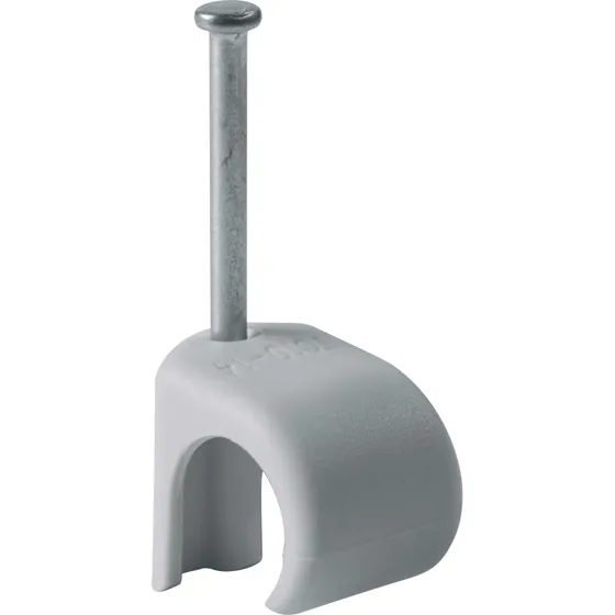 Universal Kabelclips rund 10–13 mm med 30 mm søm, grå (100 stk)