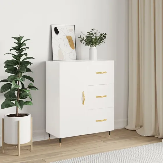 vidaXL skænk 69,5x34x90 cm konstrueret træ hvid