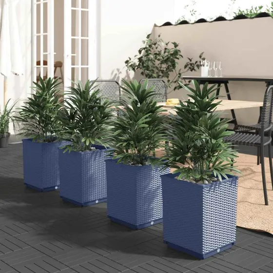 vidaXL plantekasser 4 stk. 30x30x37 cm polypropylen blågrå