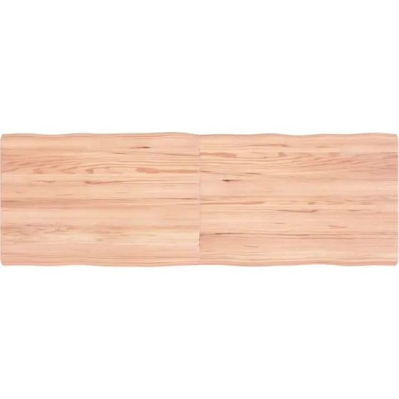vidaXL bordplade egetræ 120x40x(2-4) cm lysebrun naturlig kant