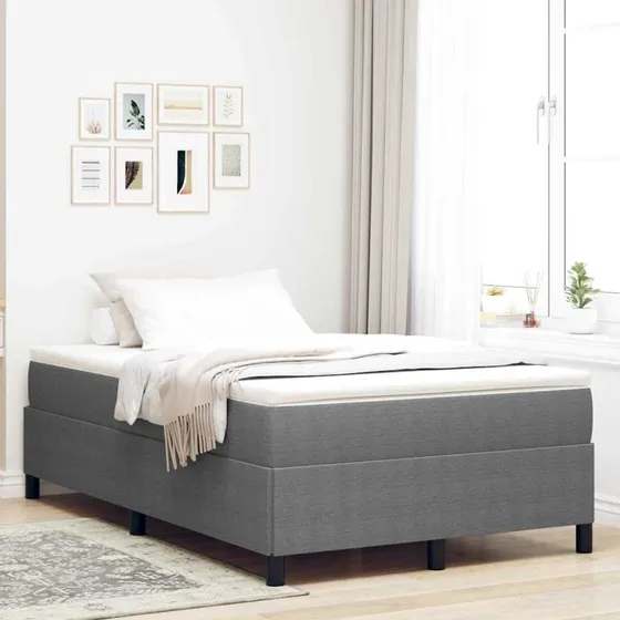vidaXL Boxspring seng Lysegrå 120x200 cm velour