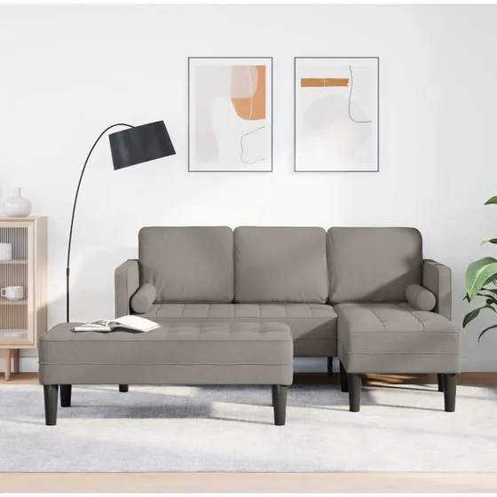 vidaXL Sofa sæt 2 dele L-form Gråbrun 173x131x67 cm