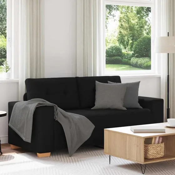 vidaXL elskovssofa 180x77x82 cm stof sort