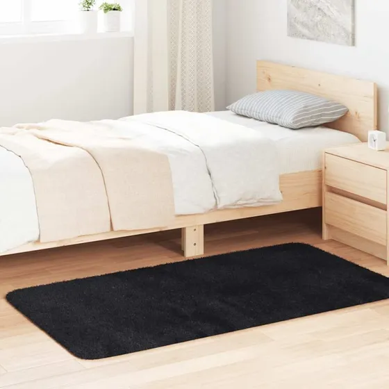 vidaXL Shaggy gulvtæppe NAVARRA 80x150 cm - sort