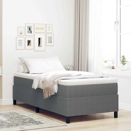 vidaXL Boxspring seng Lys grå/hvid 80 x 200 cm Velour