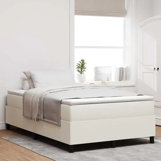 vidaXL Boxspring 120 x 190 cm creme/hvid velour