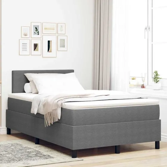 vidaXL Box spring seng Lys grå/hvid 120 x 190 cm Velour