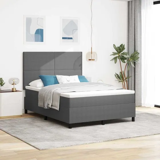 vidaXL Boxspring seng 140 x 200 cm Velour lys grå/hvid