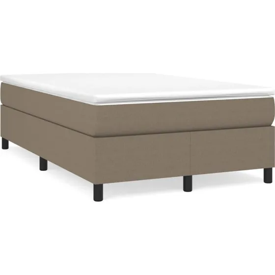 vidaXL Kontinentalseng 120x190 cm med madras, stof gråbrun