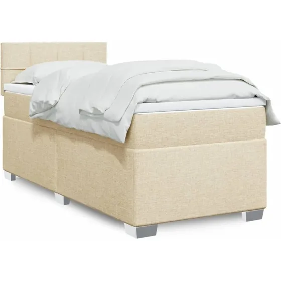 vidaXL Kontinentalseng 90x200 cm med madras, creme