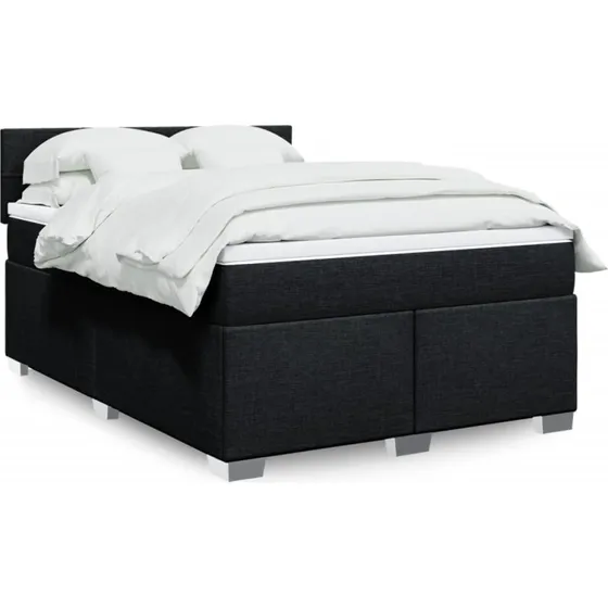 vidaXL Kontinentalseng med madras 140x190 cm, sort stof