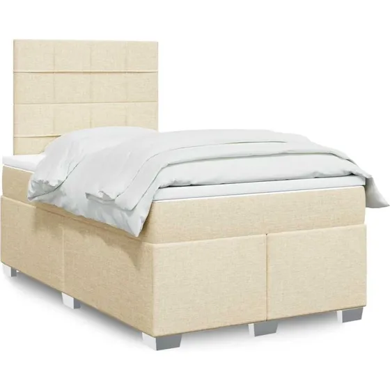 vidaXL kontinentalseng 120x200 cm stof creme med madras