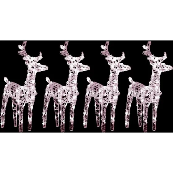 vidaXL Julerensdyr 4 stk. 160 LED akryl varmt hvidt