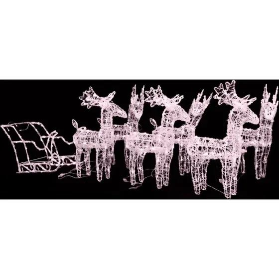 vidaXL rensdyr og kane julefigur 320 LED akryl