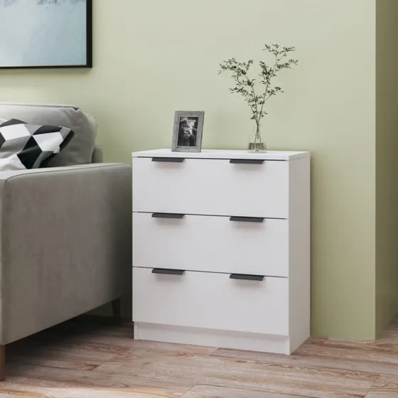 vidaXL skænk 60x30x70 cm konstrueret træ, hvid