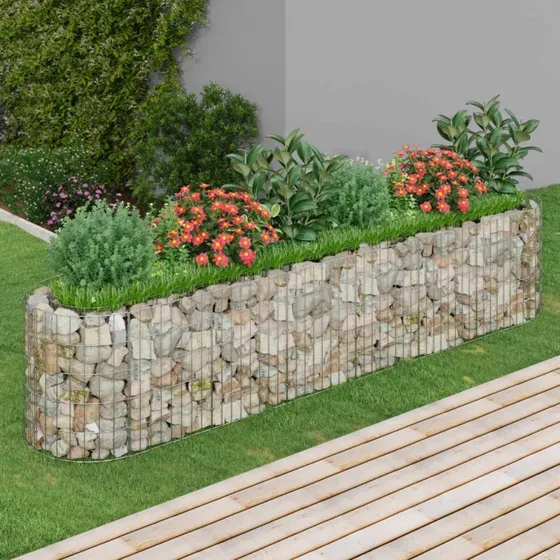 vidaXL gabion-højbed 260x50x50 cm galvaniseret jern