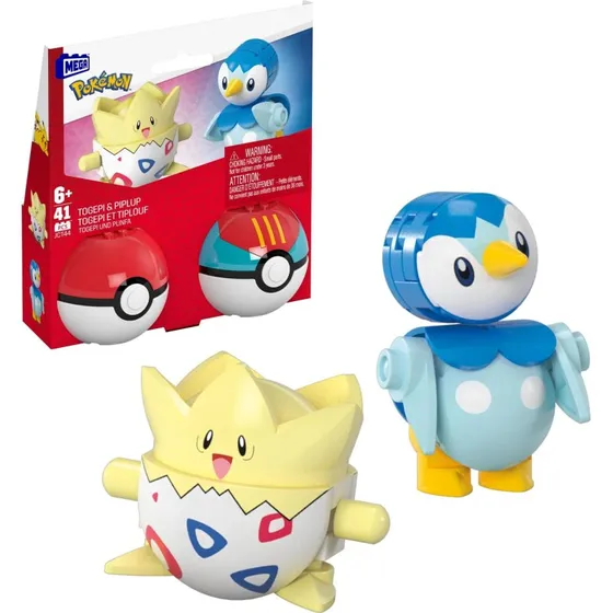 Pokmon Pok Ball 2-pak byggest med Piplup & Togepi (41 dele)