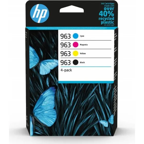HP Blæk 6ZC70AE (963) Multipak – Sort/Cyan/Magenta/Gul