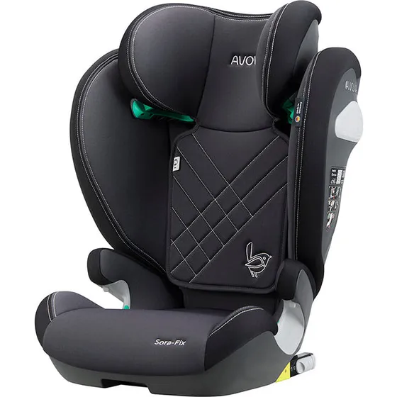 Avova Sora-Fix R129 autostol 100-150 cm, grå/sort