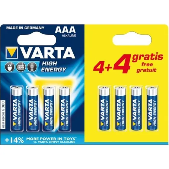 VARTA High Energy AAA 1,5V CD4BKKD13-P - 8 stk.