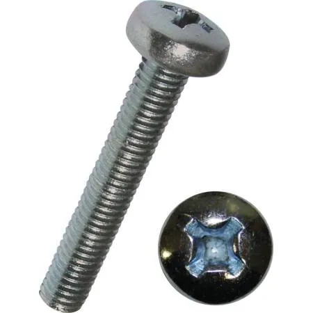 Standard M3x6 mm maskinskrue DIN 7985 PH1 elforzinket