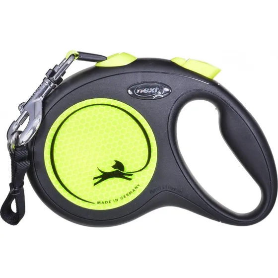 Flexi New Neon L rulleline 5 m – gul (op til 50 kg)