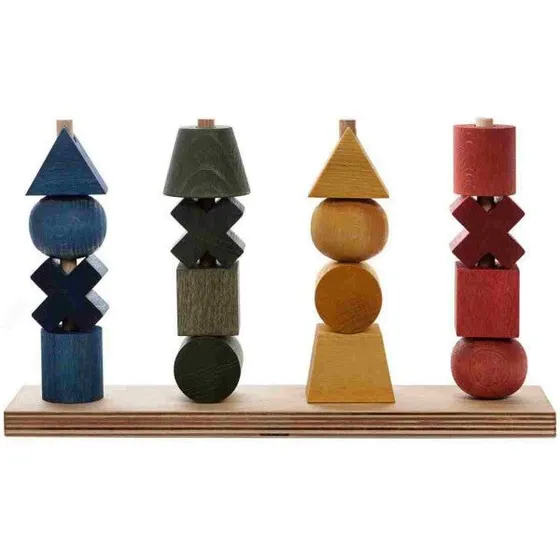 Wooden Story Træpuslespil med hegn XL – farverig