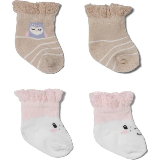 BABY born dukke-sokker 43 cm, 2 par (ugle & fr)