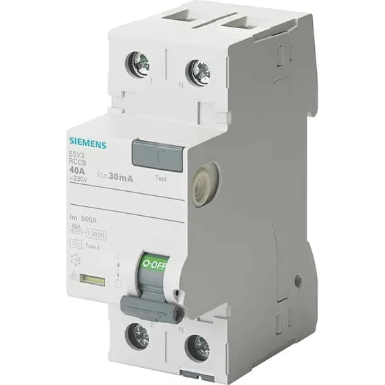 Siemens 5SV33146 FI-afbryder 2-polet Type A 40A/30mA 230V