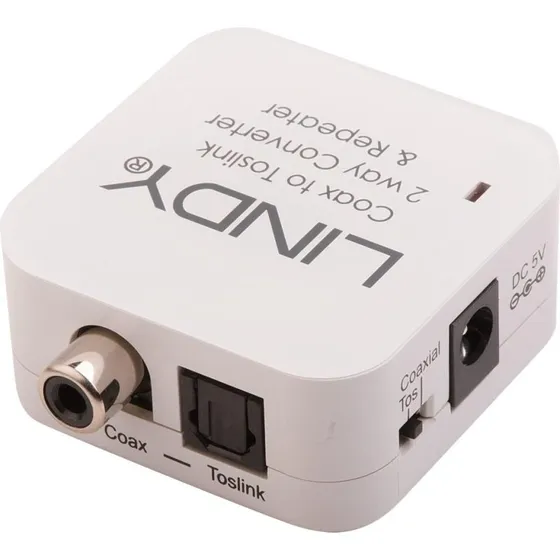 Lindy 2-vejs optisk/koaksial lydkonverter (Toslink/Coax)