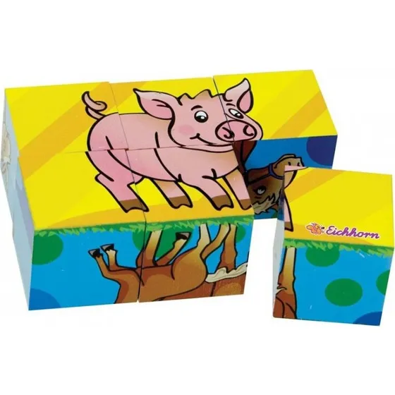Eichhorn Block Puzzle 6 stk – 6-i-1 dyrepuslespil
