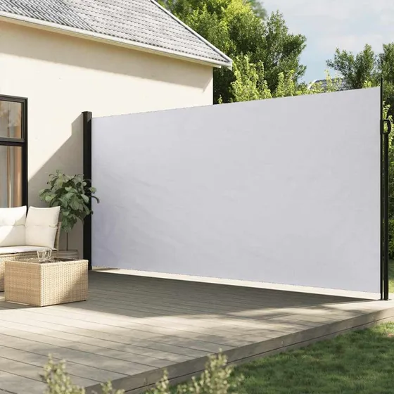 vidaXL sammenrullelig sidemarkise 200x600 cm hvid