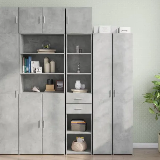 vidaXL smalt skab 40x42,5x225 cm - betongrå