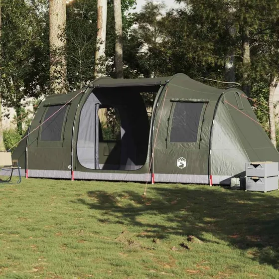 vidaXL 4-personers vandtæt campingtelt, olivengrøn