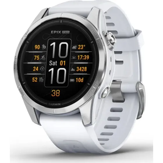 Garmin epix Pro (Gen 2) 42 mm Sølv/Hvid