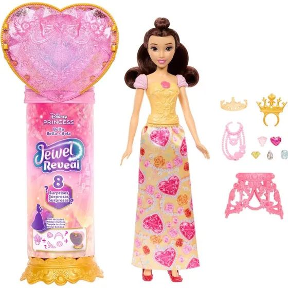 Disney Princess Belle Jewel Reveal-dukke med tilbehør