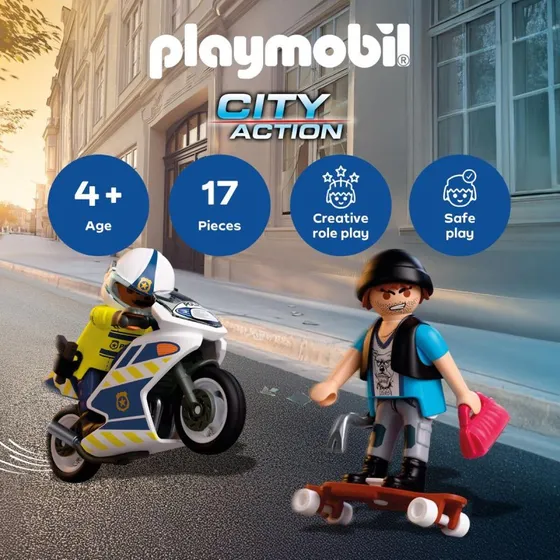 Playmobil City Action Motorcykeljagt – Politi og Tyv (72079)